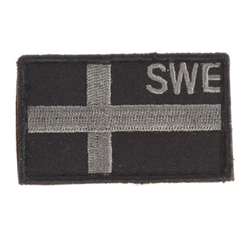 Emblemat Flaga Szwecji SWE Patch Snigel Czarny